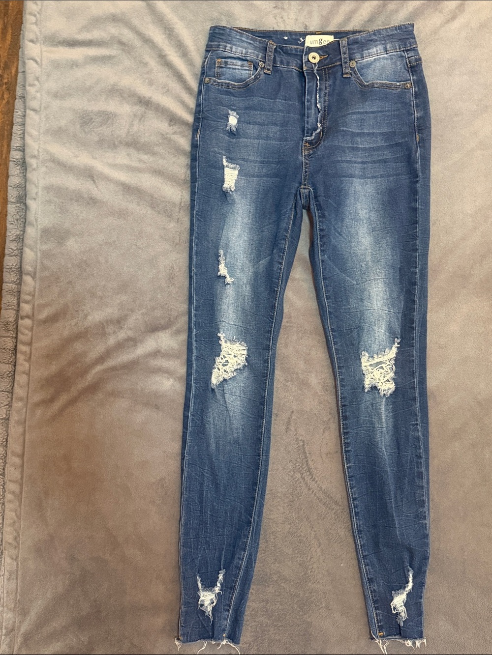 UMGEE DENIM Distressed Dark Blue Women’s Skinny Jeans